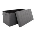 thumbnail image 4 of Seville Classics Foldable Storage Bench Ottoman with Handles (Modern Gray),  30" W x 15.7" D x 15.7" H, 4 of 14