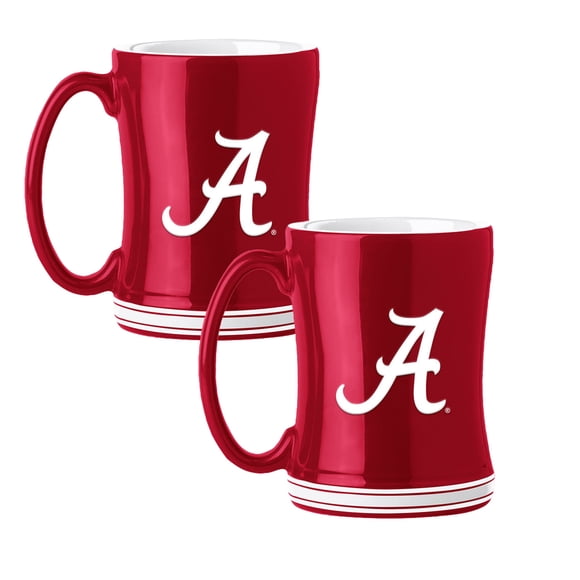 Logo Brands Alabama Crimson Tide 14oz Relief Mug Set