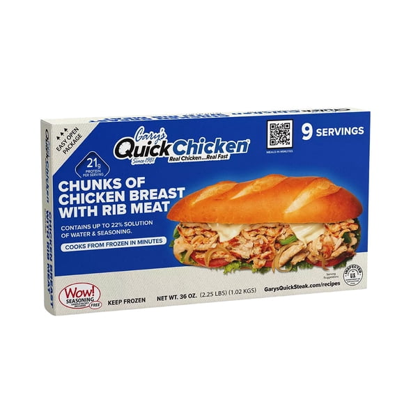 Gary's QuickChicken, Chunks of Chicken Breasts, Frozen, 9 ct.