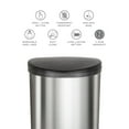 thumbnail image 5 of Nine Stars 13.2-Gallon Toe Tap Trash Can, Stainless Steel, 5 of 7
