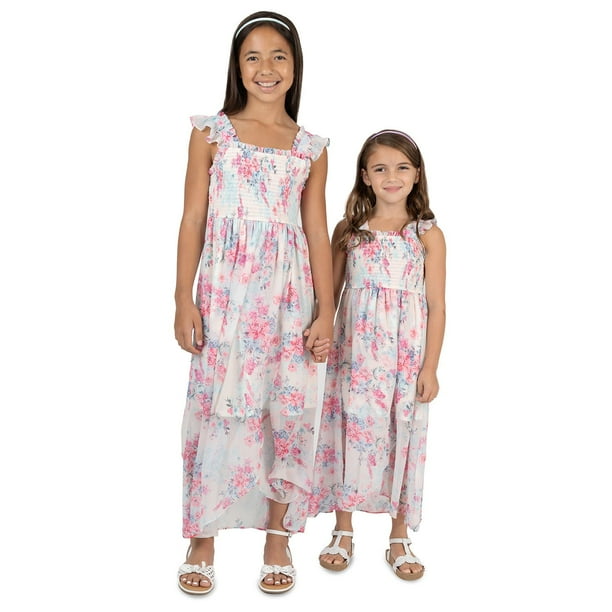 strapless open back dress Wispy Rabbit Maxi Girls Dress Easter – Lecher's Littles main image 0