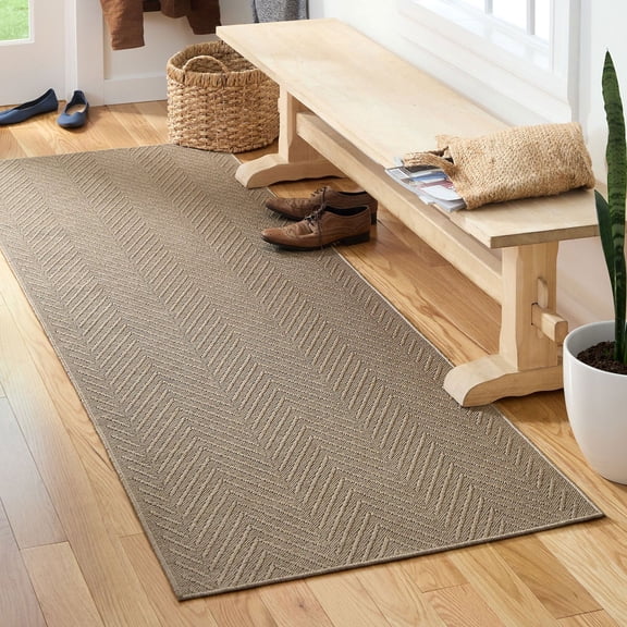 Town & Country Basics Pax Herringbone Textured Machine Washable Area Rug, Assorted Sizes and Colors