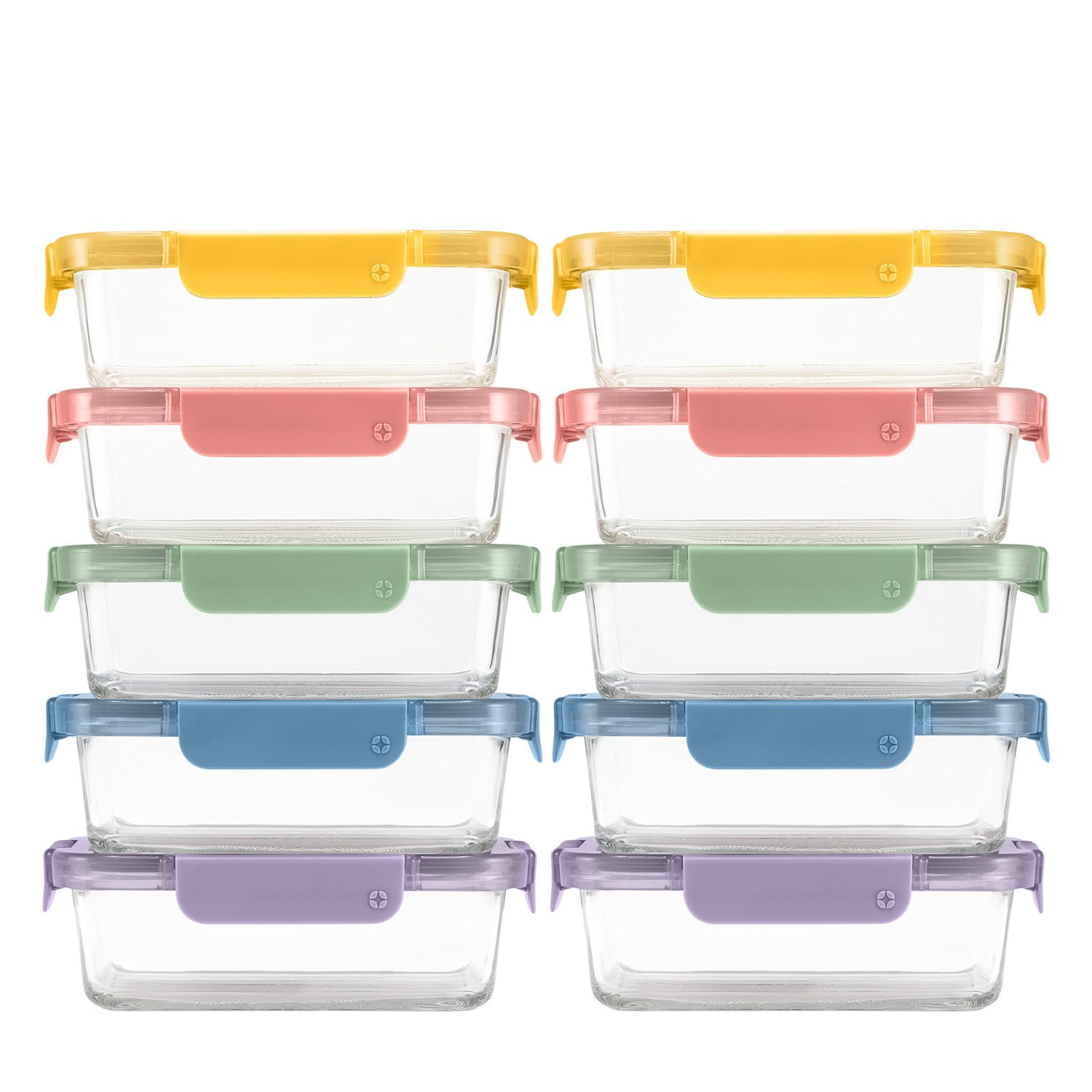 Ello Color Lock 10-Pack Glass Food Storage Containers - Thumbnail 4