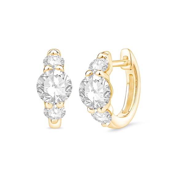 1.50 CT.T.W. Lab Diamond Hoop Earrings in 14K Yellow Gold
