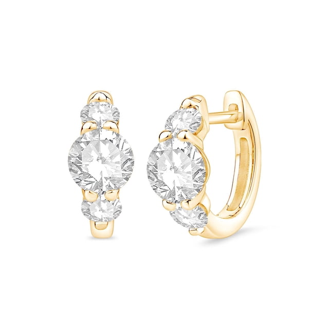 1.50 CT.T.W. Lab Diamond Hoop Earrings in 14K Yellow Gold