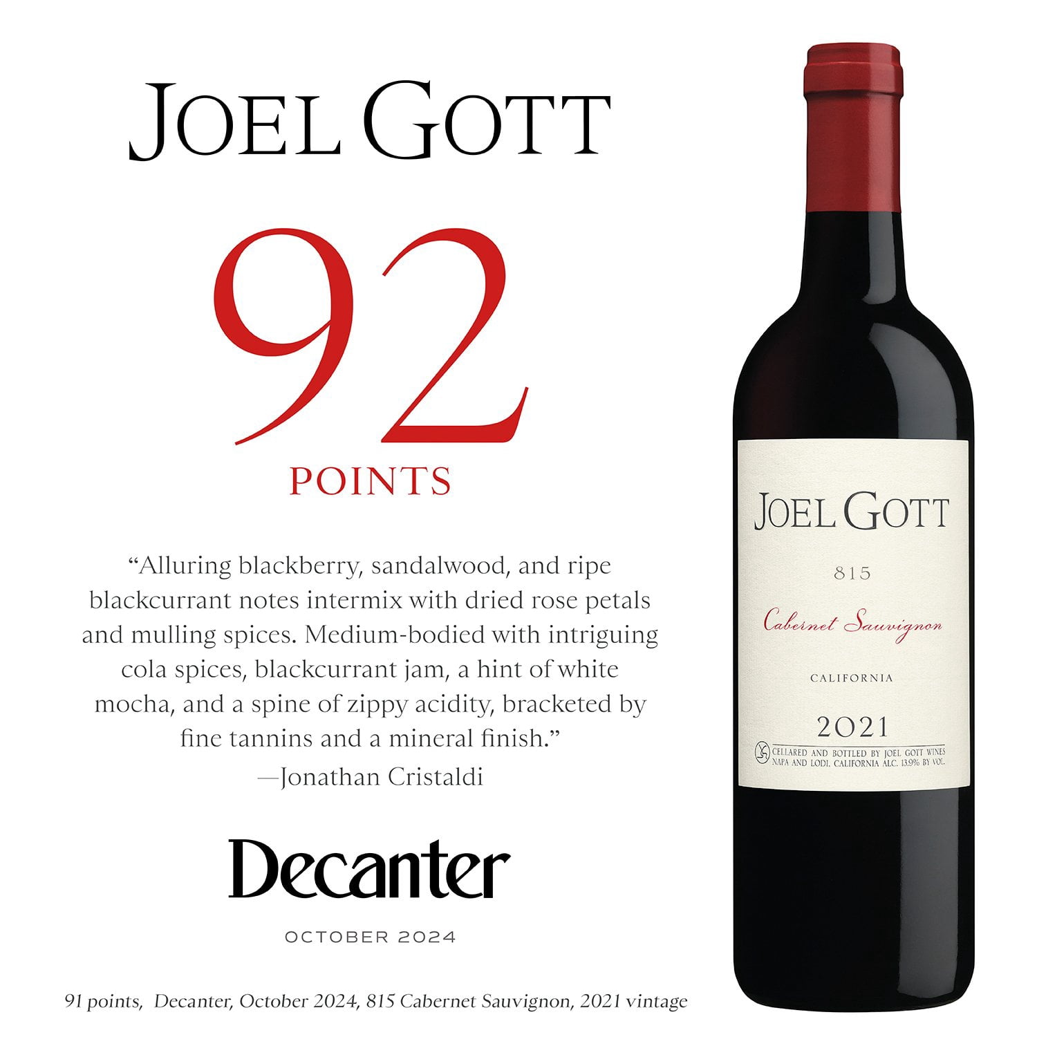 Joel Gott 815 Cabernet Sauvignon Wine, 750 ml - Samsclub.com
