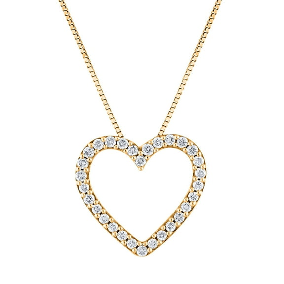 0.45 CT. T.W. Diamond Heart Pendant in 14K Gold