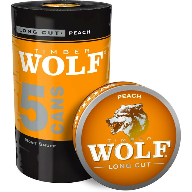 Timber Wolf Long Cut Peach, 1.2 oz., 5 pk.