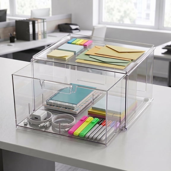 Member's Mark Clear Stackable Storage Drawer with Dividers