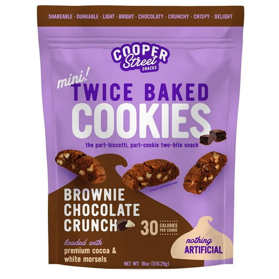 Cooper Street Mini Twice-Baked Cookies, Brownie Chocolate Crunch, 18 oz.