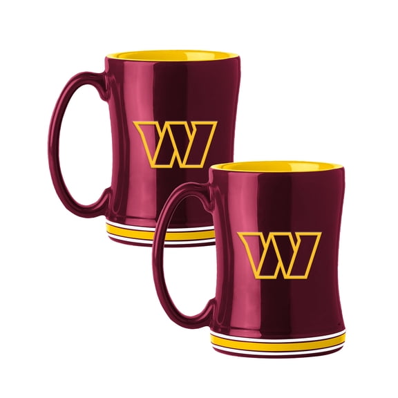 Logo Brands Washington Commanders 14oz Relief Mug Set
