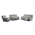thumbnail image 11 of Tristan 3pc Fabric Power Reclining Set with Heat and Massage, Gray, 11 of 23