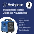 thumbnail image 2 of Westinghouse 2550 Watt Gas Powered Inverter Generator with Recoil Start and Quiet Technology, 2 of 12