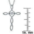 thumbnail image 3 of Dancing Created White Sapphire and 0.15 CT. T.W. Diamond Cross Pendant in Sterling Silver, 3 of 4