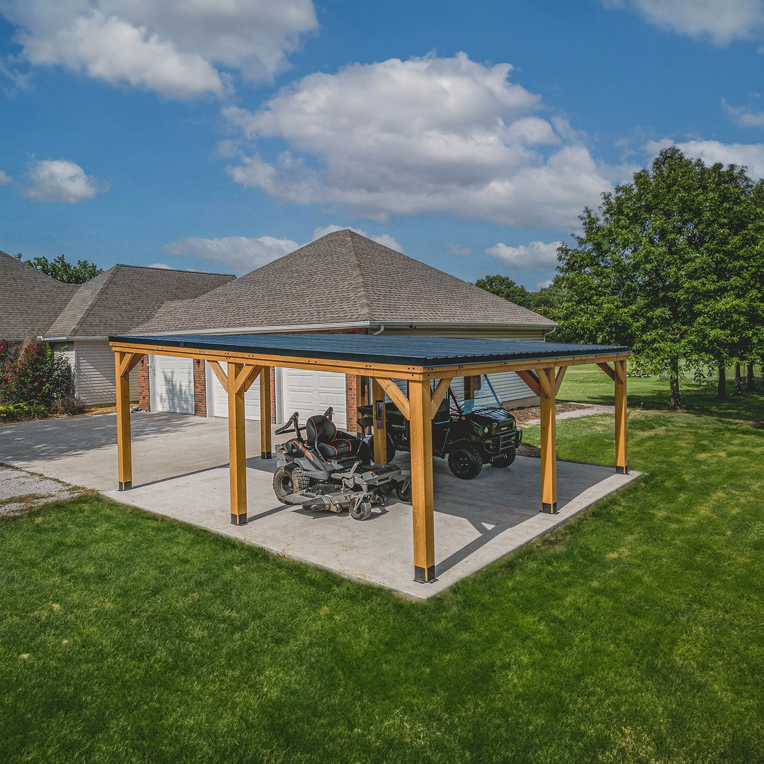 Backyard Discovery 20' x 20' Kingsport Cedar Carport/Gazebo