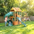 thumbnail image 1 of KidKraft Charleston Lodge Wooden Outdoor Swing Set/Playset, 1 of 8
