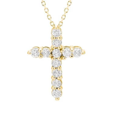 0.50 CT.T.W. Lab Created Round Cut Diamond Cross in 14K Gold