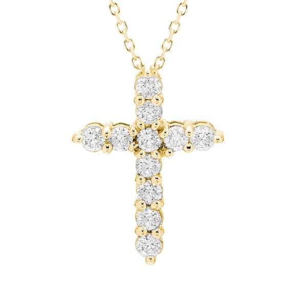 0.50 CT.T.W. Lab Created Round Cut Diamond Cross in 14K Gold