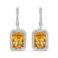 thumbnail image 2 of Cushion Cut Gemstone Halo Dangle Earrings in Sterling Silver, 2 of 5