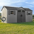 thumbnail image 1 of Lifetime 15' x 8' Dual Entry Outdoor Storage Shed, Gray, 1 of 12