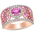 thumbnail image 1 of Pink Sapphire & 0.45 CT. T.W. Diamond Band in 14K Gold, 1 of 7