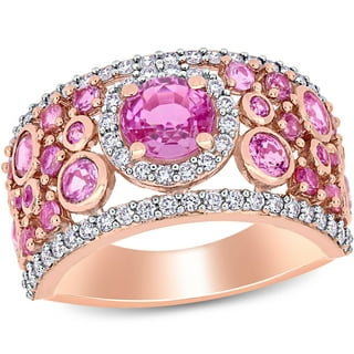 Pink Sapphire & 0.45 CT. T.W. Diamond Band in 14K Gold
