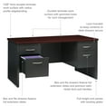 thumbnail image 5 of Hirsh Executive Office Modular Double Pedestal File Office Desk, Choose Color, 5 of 11