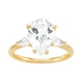 thumbnail image 1 of Pear Cut Lab Created Gemstone 3-Stone Ring in 14K Gold, 1 of 7