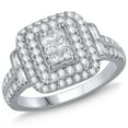 thumbnail image 1 of 1.00 CT. T.W. Diamond Double Halo Ring in 14K Gold, 1 of 7