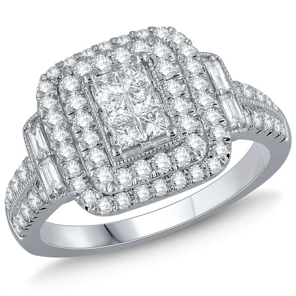 1.00 CT. T.W. Diamond Double Halo Ring in 14K Gold