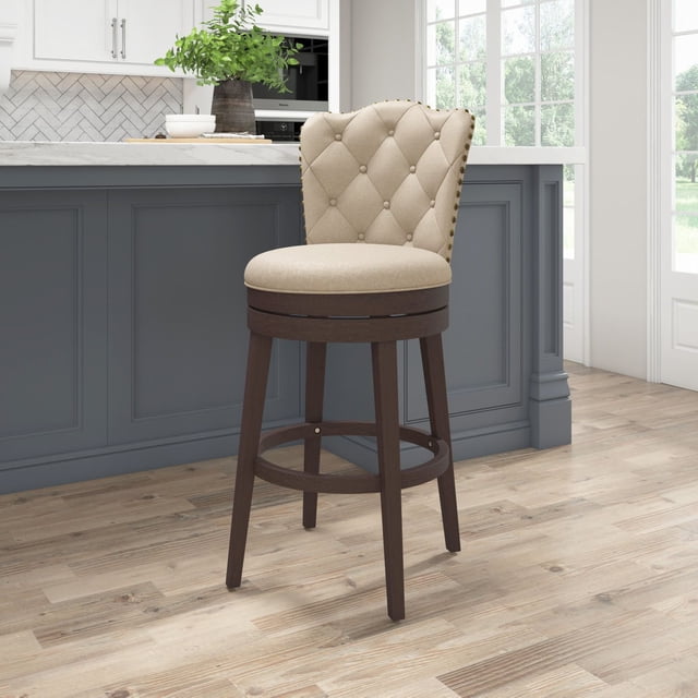 HH2Home Edenwood Wood Counter Height or Bar Height Swivel Stool