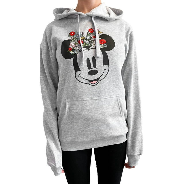 Disney Ladies Floral Embroidery Fleece Sweatshirt