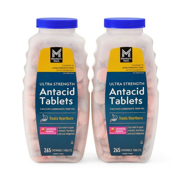 Member's Mark Ultra Strength Antacid Chewable Tablets, Assorted Berry, 265 ct./pk., 2 pk.