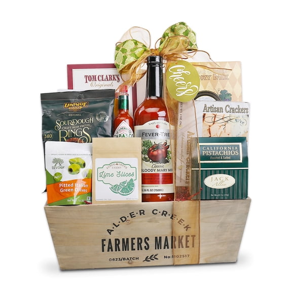 Alder Creek Gift Baskets Bloody Mary Wood Gift Crate
