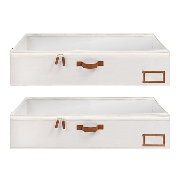 We Think Storage Collapsible Under Bed Fabric Storage Bin, Set of 2