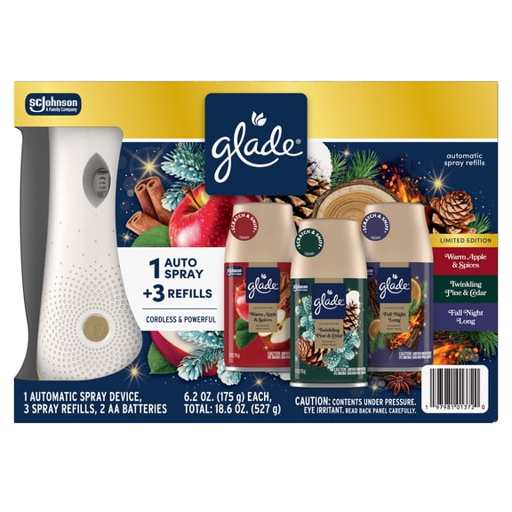 Glade Holiday Variety, Automatic Spray Air Freshener, 1 Device + 3 Refills