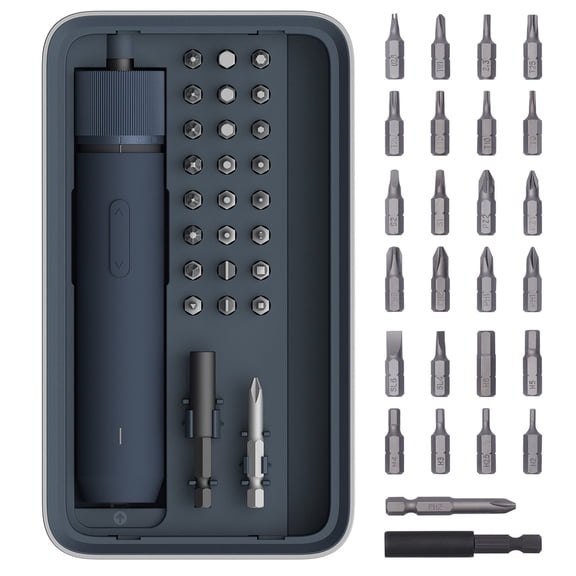 HOTO 3.6V Electric Screwdriver Tool Kit, Rechargeable, Magnetic Case Lid, 3 Torque Settings, 1500mAh Battery, LED Light