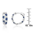 thumbnail image 4 of Lab Created Gemstone Huggie Hoop Earrings in Sterling Silver, 4 of 6