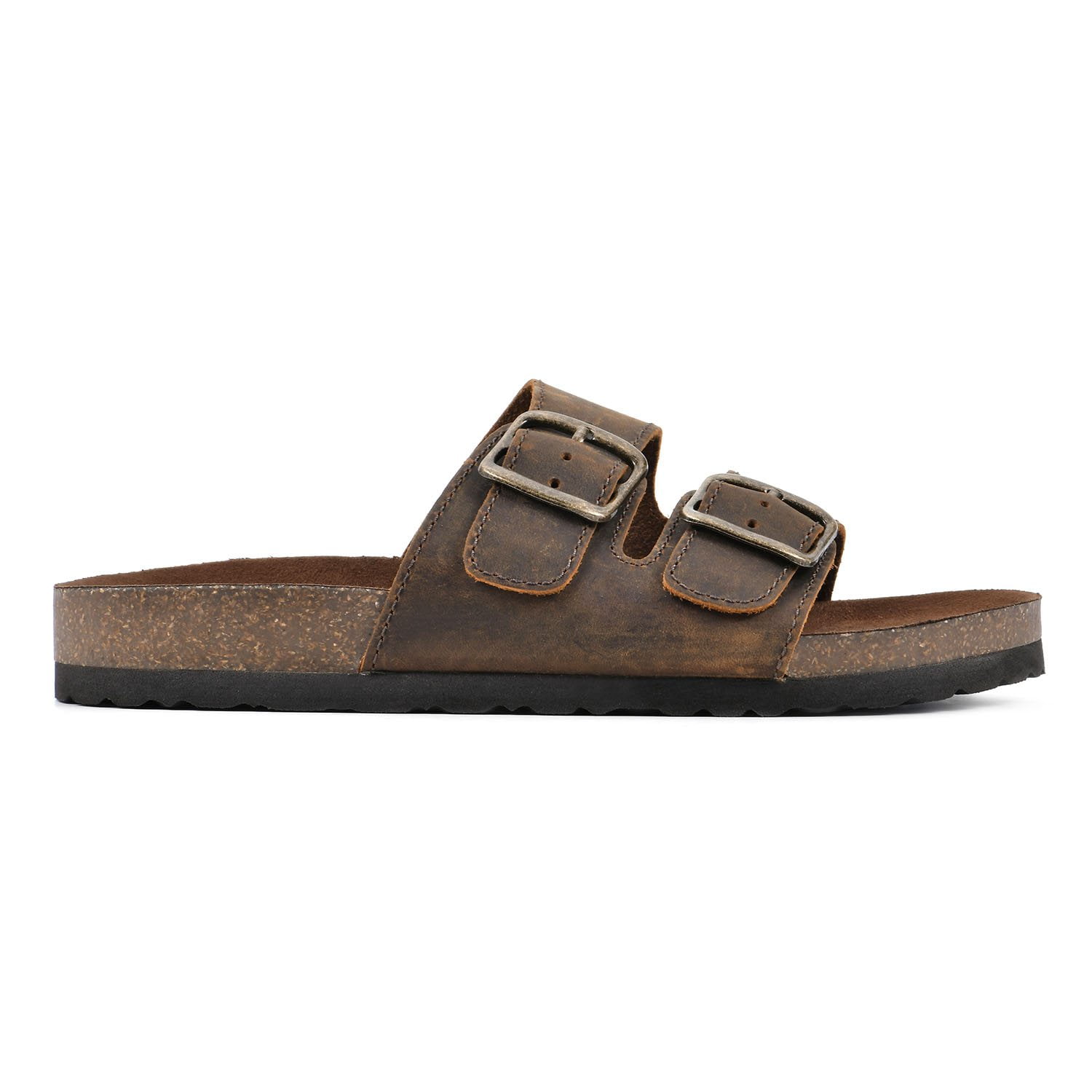 Mountain Sole Women's Double Buckle Leather Footbed Sandal