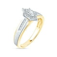 thumbnail image 3 of 0.24 CT. T.W. Marquise Cut Halo Diamond Ring & Band Set in 14K Gold, 3 of 7