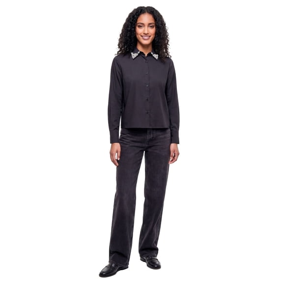 Express Women's Cropped Button-Down Top
