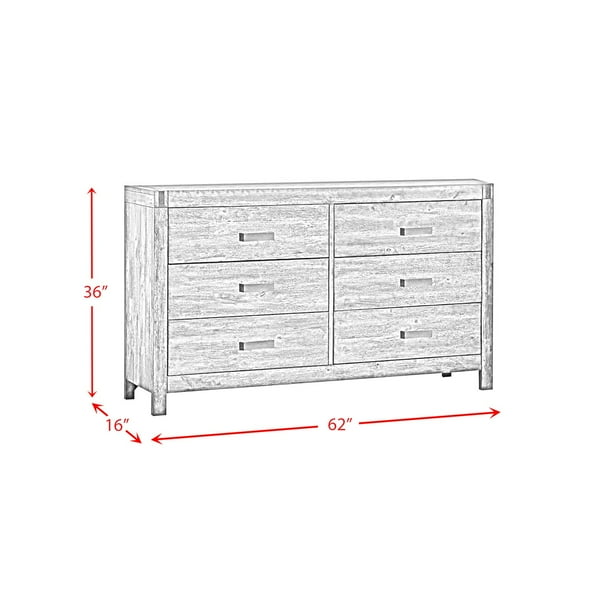 Wren 6-Drawer Rubberwood Dresser with Espresso Drawer Pulls, Chestnut -  Samsclub.com