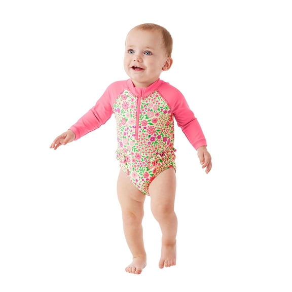 Member's Mark Baby Girls Rashguard One-Piece Swimsuit