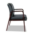 thumbnail image 4 of Alera Reception Lounge Series Leather Guest Chair, Mahogany/Black, 4 of 19
