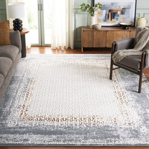 SAFAVIEH (サファビア)プラッシュエリアラグ アイボリー/グレー SAFAVIEH (サファビア) ニューヨーク発 Hudson Shag Collection