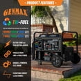 thumbnail image 3 of 10,000 / 7,800-Watt Tri-Fuel Ultra Quiet Home Backup Inverter Generator , CO Auto Shutoff, and Electric Start, 3 of 8