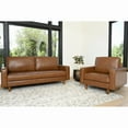 thumbnail image 1 of Jasper Mid-Century Top-Grain Leather Sofa & Armchair Set, 1 of 10