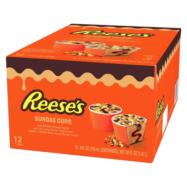 Reese's Sundae Mini Cups, Frozen, 12 Count, 4 oz. Each