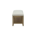thumbnail image 7 of Westport Beige Fabric Upholstery and Wood Bench with Lower Storage Shelf, 7 of 7