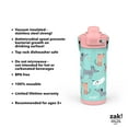 thumbnail image 8 of Zak Designs 14-oz. Stainless Steel Double Wall Beacon Straw Bottle for Kids, 2-Piece Set (Choose Color), 8 of 9